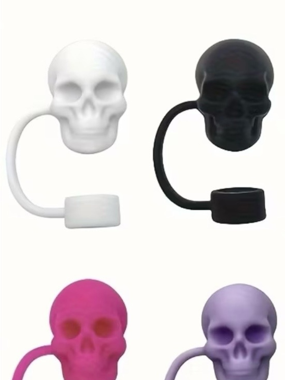 Skull Silicone Straw Topper